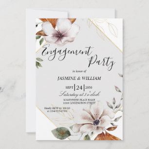Elegant Engagement Party Invitation, Customizable  Invitation