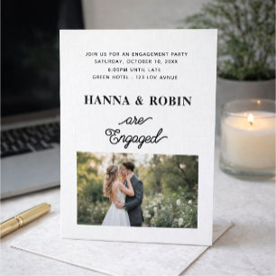 Elegant Engagement Party Invitation with Photo