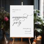 Elegant Engagement Party photo welcome Poster<br><div class="desc">Welcome your guests to celebrate your love with our Elegant Calligraphy Engagement Welcome Sign. Featuring graceful calligraphy and timeless elegance, this sign sets the perfect tone for your engagement party. With its sophisticated design and customisable details, it adds a touch of charm to your event decor. Make your engagement celebration...</div>