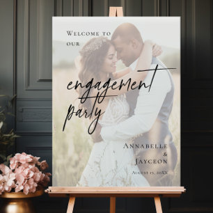Elegant Engagement Party photo welcome Poster
