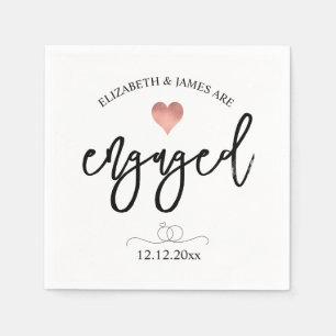 Elegant Engagement Party Script Lettering Napkin