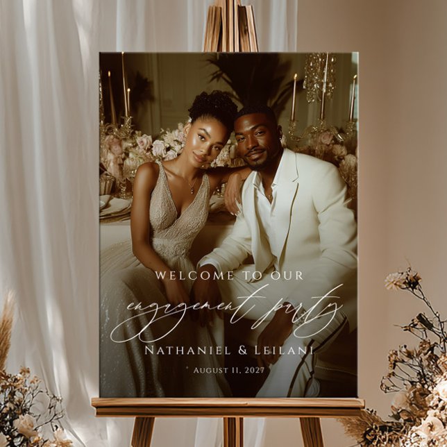 Elegant engagement party welcome photo  poster (Creator Uploaded)