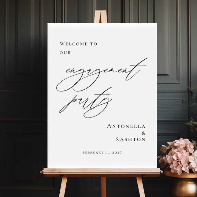 Elegant Engagement Party welcome Poster (Creator Uploaded)