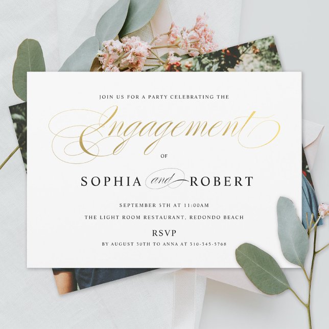 Elegant Engagement Shower by Mail Couples Invitation (Creator Uploaded)
