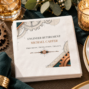Elegant Engineer Retirement Precision Legacy Napkin