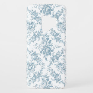 Elegant Engraved Blue and White Floral Toile Case-Mate Samsung Galaxy S9 Case