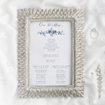 Elegant Engraved French Blue Floral Toile Program<br><div class="desc">Classically chic design features custom text graphics in a lovely flowing script font and editable text fields for your ceremony details with elegant engraved floral embellishment. The back features a custom sculpted photo template and additional text fields. Shop matching products in Collections at the Grafixmom store.</div>