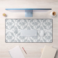 Elegant Engraved Grey and White Floral Toile
