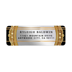 Elegant Engraved Mirror Return Address Label
