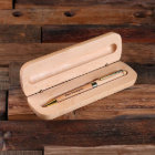 Elegant Engraved Monogram Case and Wooden Pen