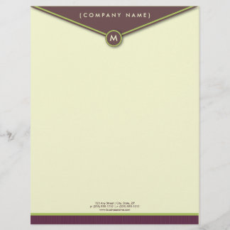 Elegant Envelope (eggplant) Monogram Letterhead Design