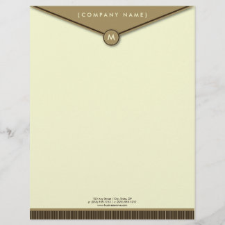 Elegant Envelope (mocha) Monogram Letterhead