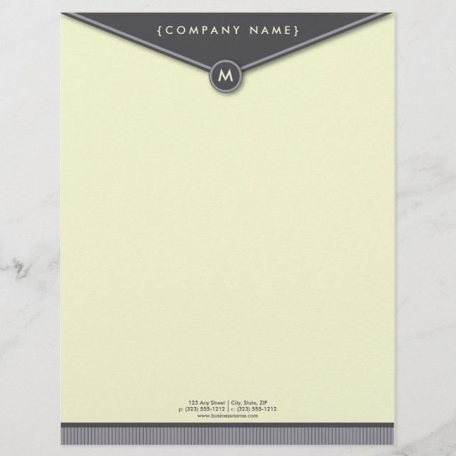Elegant Envelope (slate) Monogram Letterhead (Front)