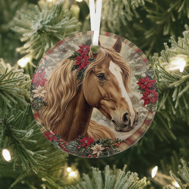 Elegant Equestrian Christmas  Glass Tree Decoration (Insitu)
