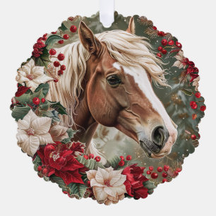 Elegant Equestrian Christmas Tree Decoration Card