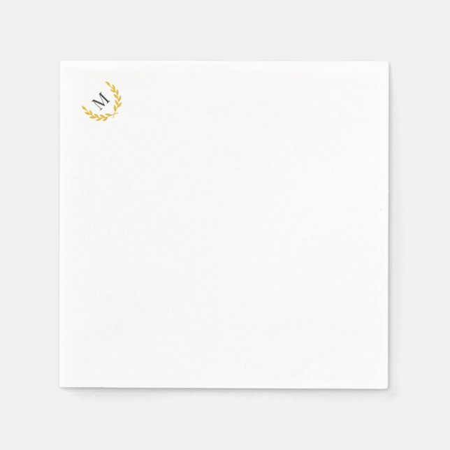 Elegant Equestrian Collection Gold Laurel Napkin (Front)