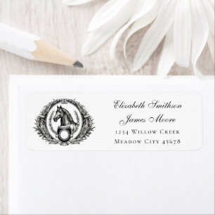 Elegant Equestrian Crest Horse Return Address