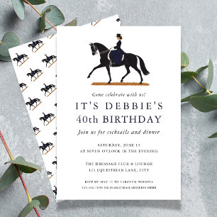 Elegant Equestrian Dressage Birthday Invitation