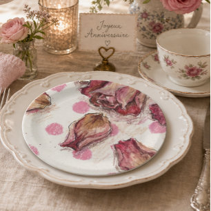 Elegant Equestrian Rose Paper Plate