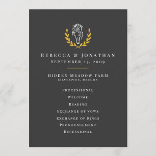Elegant Equestrian Wedding Program 5x7 Programme