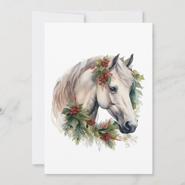 Elegant Equine Christmas  Holiday Card (Front)