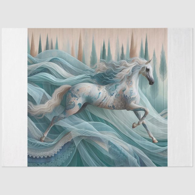Elegant Equine, Horse, Decoupage, Tissue Paper (Front)