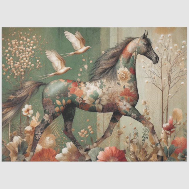 Elegant Equine, Horse, Decoupage, Tissue Paper (Front)