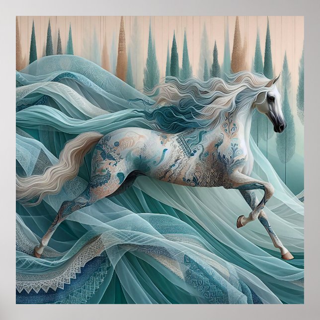 Elegant Equine, Horse, Poster, Wall Art (Front)