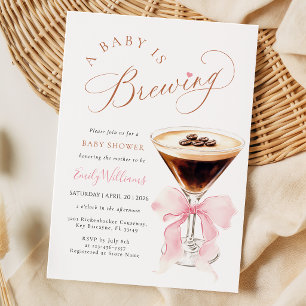 Elegant Espresso Baby is Brewing Invitation