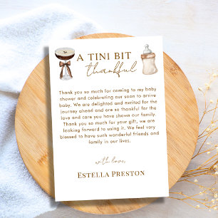Elegant Espresso Martini & Baby Bottle Baby Shower Thank You Card