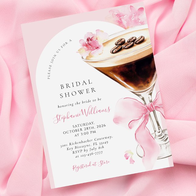 Elegant Espresso Martini Bridal Shower Invitation (Creator Uploaded)