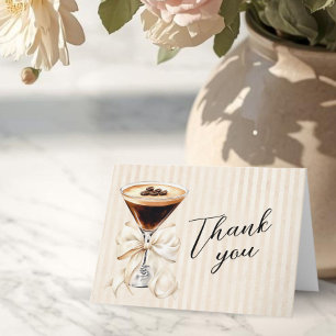 Elegant Espresso Martini Folded Thank You Card