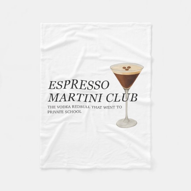 Elegant Espresso Martini Funny Quote  Fleece Blanket (Front)