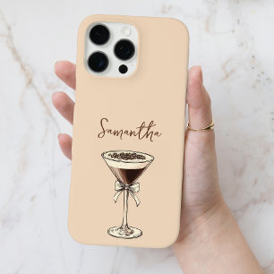 Elegant Espresso Martini Script Personalised Name iPhone 16 Pro Max Case