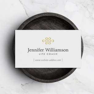 Elegant Eternity Knot, Infinity Knot Gold/Lt Grey Business Card