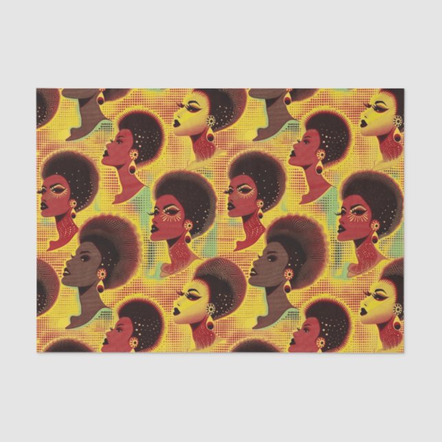 Elegant Ethnic African Woman Pattern in Rich Colou Tissue Paper (Front)