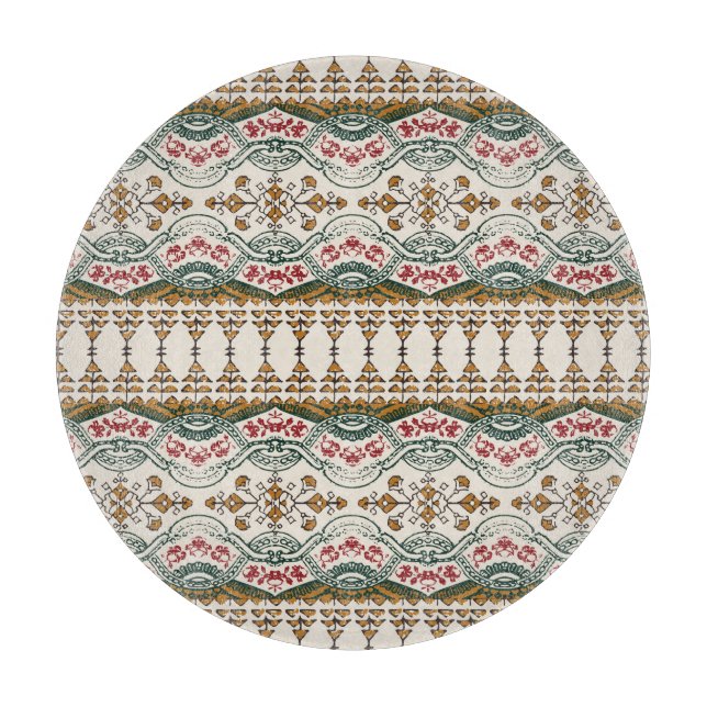 Elegant Ethnic Floral Boho Border Cutting Board (Front)