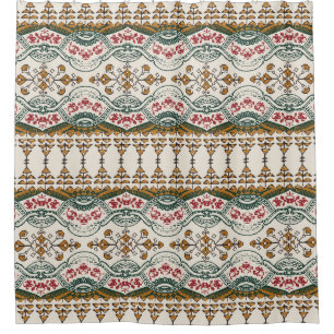 Elegant Ethnic Floral Boho Border Shower Curtain