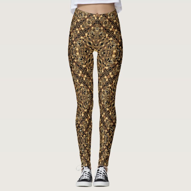 Elegant ethnic motifs leggings (Front)