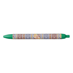 elegant ethnic pattern black ink pen