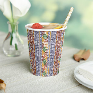 elegant ethnic pattern   paper cups