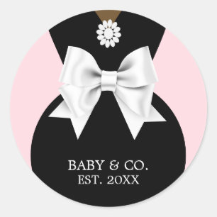 Elegant Ethnic Pink Baby & Co Tiffany Baby Shower Classic Round Sticker