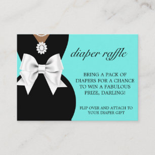 Elegant Ethnic Tiffany Diaper Raffle Baby Shower Enclosure Card