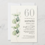 Elegant Eucalyptus 60th Birthday Party Invitation<br><div class="desc">It could be surprise party or another special decade achieved. This 60th birthday party invitation featuring eucalyptus greenery design with modern popular typography can easily be edited to suit any birthday or anniversary celebration.

You can change the wording,  birthday details and the background colour by clicking the "Personalise" button</div>