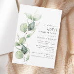 Elegant Eucalyptus 60th Birthday Party Invitation<br><div class="desc">It could be surprise party or another special decade achieved. This 60th birthday party invitation featuring eucalyptus greenery design with modern popular typography can easily be edited to suit any birthday or anniversary celebration.

You can change the wording,  birthday details and the background colour by clicking the "Personalise" button</div>
