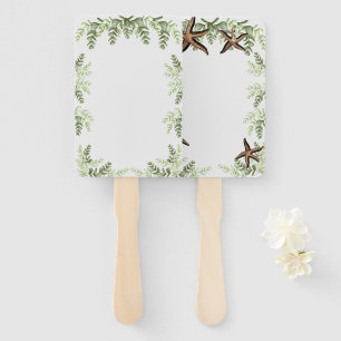 Elegant Eucalyptus and Starfish Wedding fan