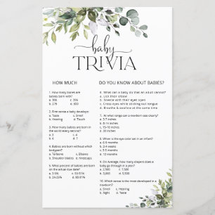 Elegant Eucalyptus Baby Shower Baby Trivia