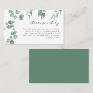 Elegant Eucalyptus Baby Shower Book Request Card