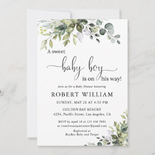 Elegant Eucalyptus Baby Shower Invitation