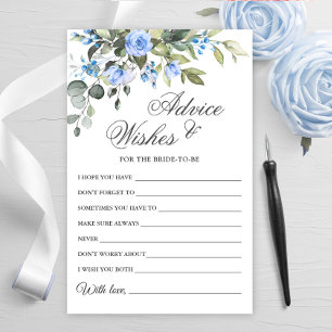 Elegant Eucalyptus Blue Roses Advice & Wishes Card